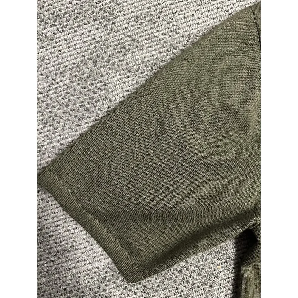 Banana Republic Merino Wool Short Sleeve Shirt Mens Small Olive Green Knit Top
